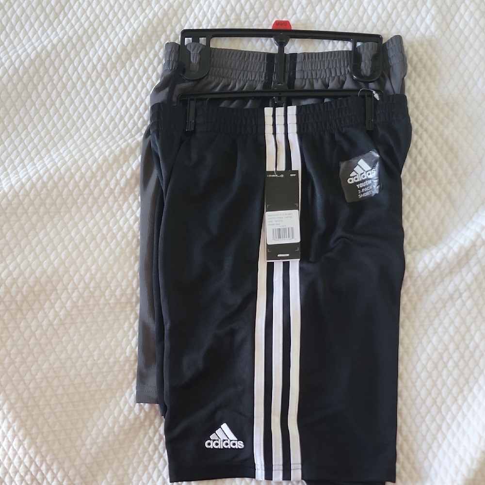 adidas 2-pack Black and Grey Athletic Shorts with Lightweight Fabric